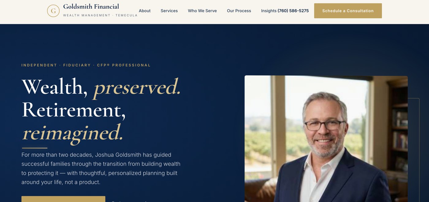 Goldsmith Financial desktop presence